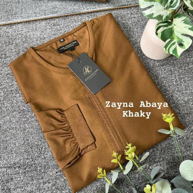 Zayna Abaya by Allia Collection | gamis hitam putih bahan toyobo katun madinah