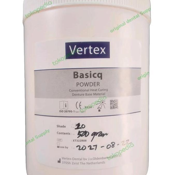 Powder Bubuk Vertex Rebus / Vertex HOT CURING 500gr / Conventional Heat Curing Denture base Bahan La