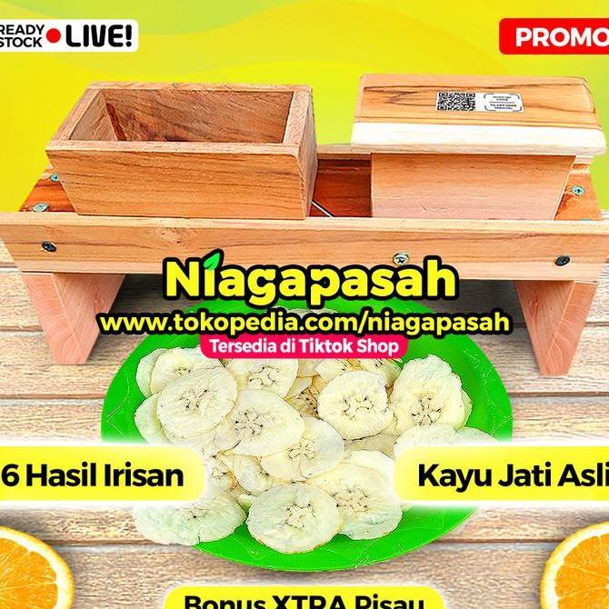 Upgrade Jumbo Alat Pengiris Bawang Merah Dari Kayu Jati - 1 Alat 6 Irisan Kode 1389