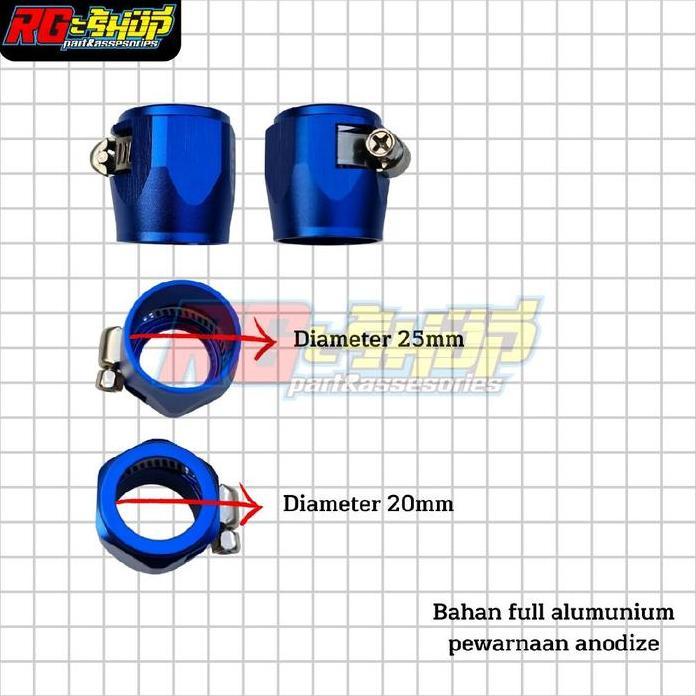 Klem Kleman Breket Clamp Selang Radiator An12 Nex12 Almunium Aluminium Almu Cnc Pcx Vario 125 150 16