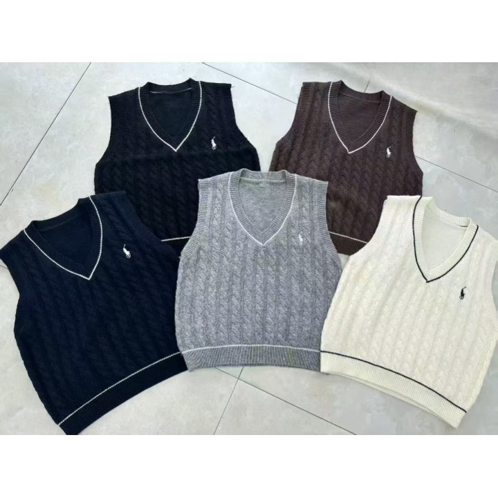 Vest Rajut Unisex Korean Style PL YZ Bahan Knit Premium Rompi VIntage Kekinian Viral Jumbo Model Ter