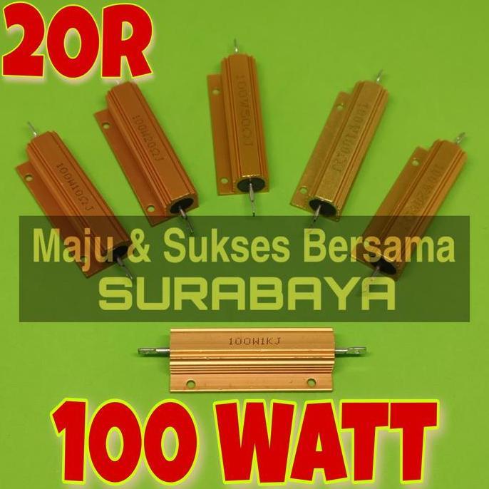 Listrikk- Resistor 100W 20R 20 Ohm Wirewound Dummy Load Shunt 100 Watt Aluminium