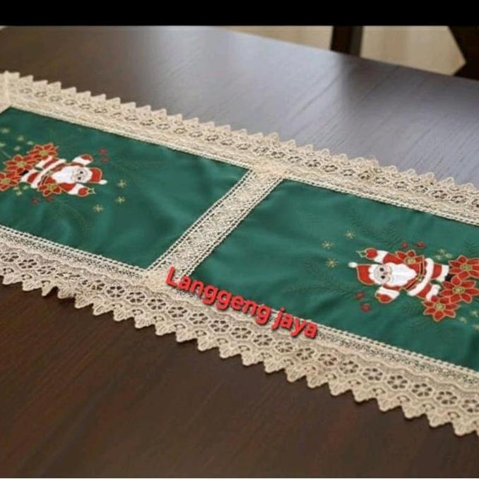 Taplak meja tamu natal/Taplak meja tamu renda natalan
