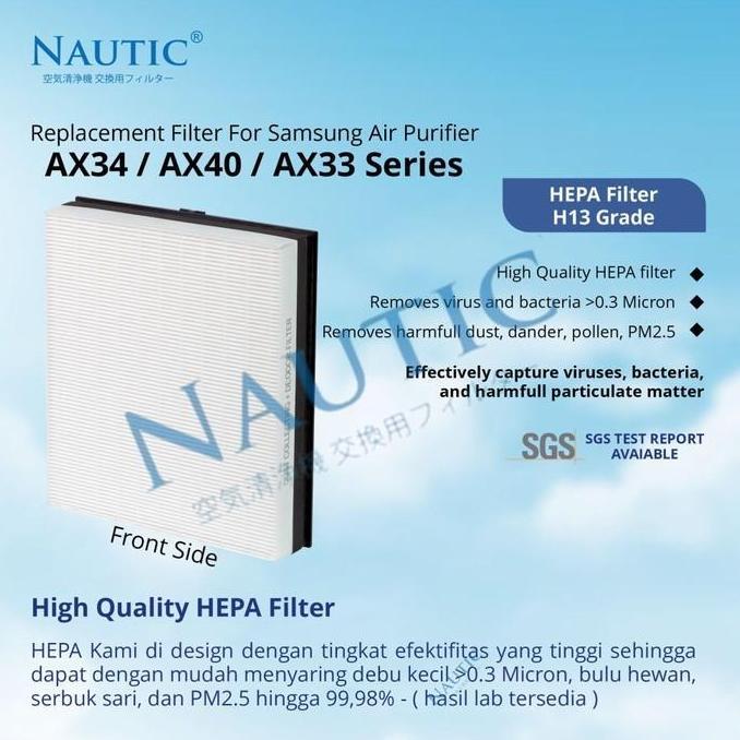 Terpopuler- Filter Samsung Air Purifier Ax40 Ax34 Hepa Filter Samsung Ax34R Ax40R
