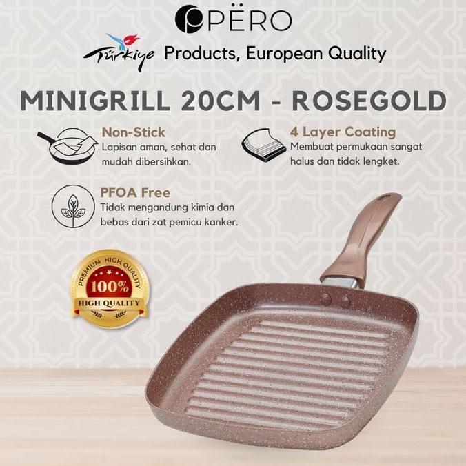 Terpopuler- [In House] Pero Mini Grill Pan 20 Cm / Grill Pan Anti Lengket