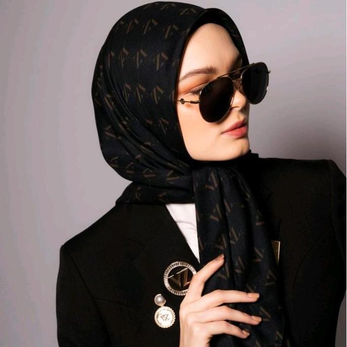 Terpopuler- Monogram Voal Scarf By Vivizubedi Square