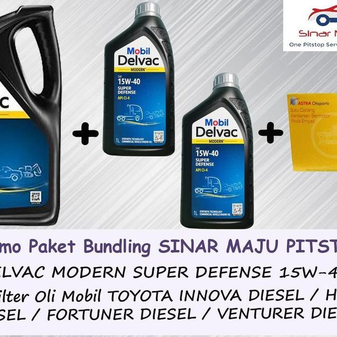 Olinol- Paket Oli Mobil Delvac Mx 15W-40 - 7 Liter & Filter Oli Innova Diesel & Innova Reborn