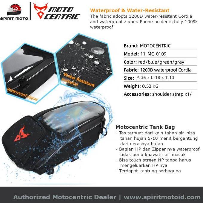 Motocentric Tank Bag With Phone Holder | Tas Tangki Motor Touring Ride Tempat Hp