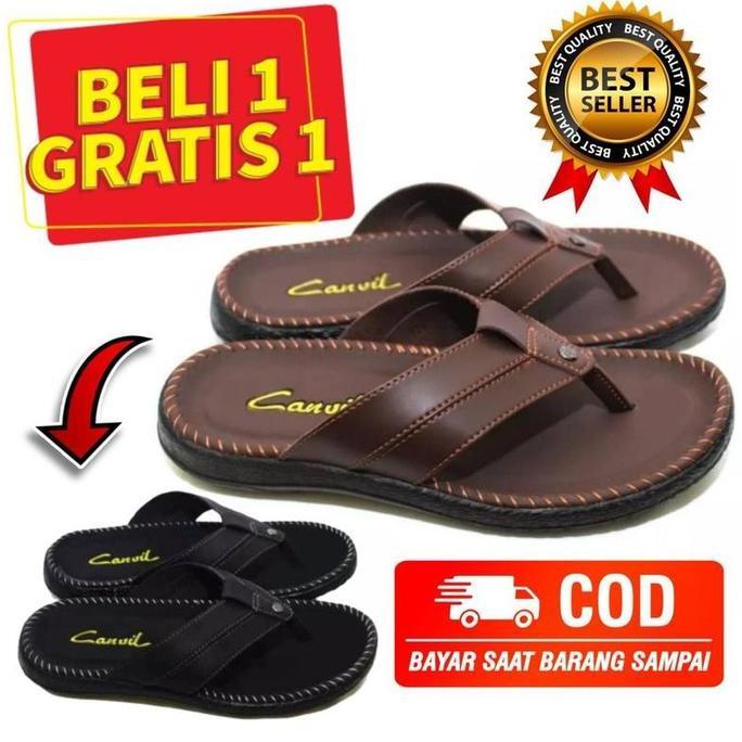 BEST SELLER / PREMIUM Buy 1 Get 1 Free Beli 1 Gratis 1 Sandal Kulit Pria Sandal Jepit Slop Selop Sli