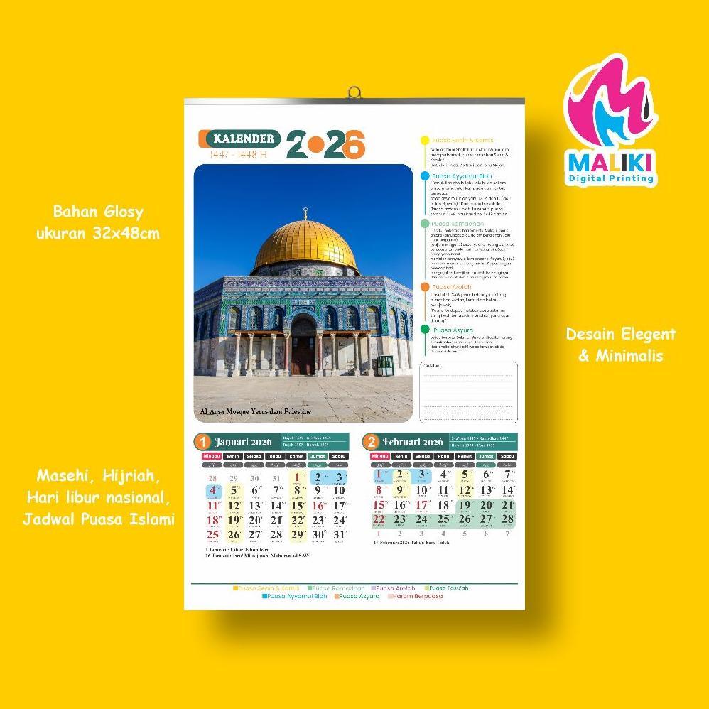 READY Kalender Dinding Puasa 2026 (6 halaman)