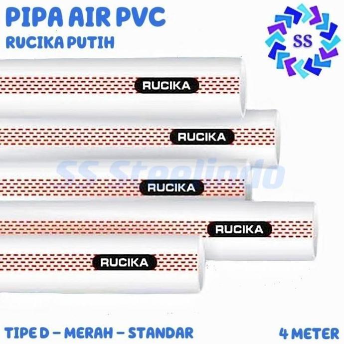 Serbaledeng- Pipa Rucika / Wavin Putih Pvc Tipe D (Biasa) 1 / 2 / 3 / 4 / 6 / 8 In