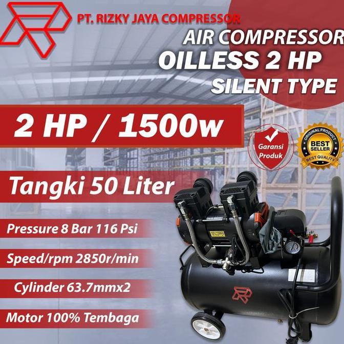 Murah Kompresor Angin Oilless 2 Hp 50 Liter Kompresor Angin Silent 2Hp