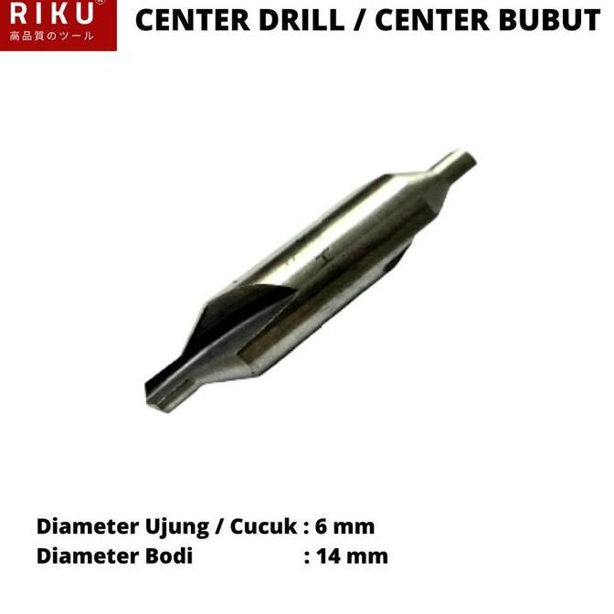 Centre Center Drill / Center Bubut 6 mm mili - Bodi 14 mm mili