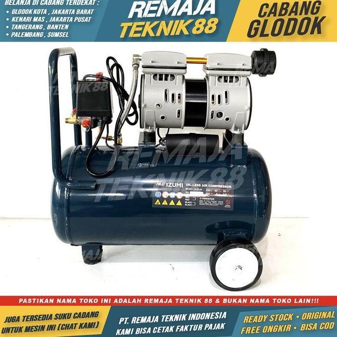 Murah Kompresor Angin Mini Listrik Izumi Ol 0724 - 24 Liter - Oiless Mesin 0,75 Hp Tanpa Oli Izumi O
