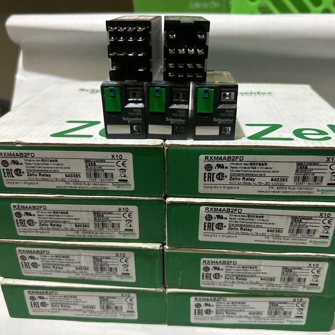 Kirimlangsung- Relay Schneider Rxm4Ab2Fd 110Vdc 14 Kaki Rxm4Ab2Fd 110V Dc Relay Schneider Original