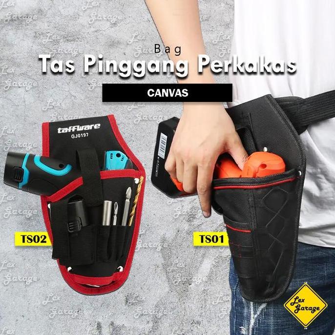 Alatlengkap- Tas Pinggang Perkakas Bor Baterai Cordless Drill Impact Wrench Driver
