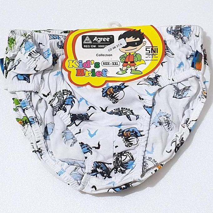 DI66 >> [3PCS] Celana Dalam Anak cowok BATMAN | Celana Dalam Kids | CD Anak PUTIH FULL PRINT