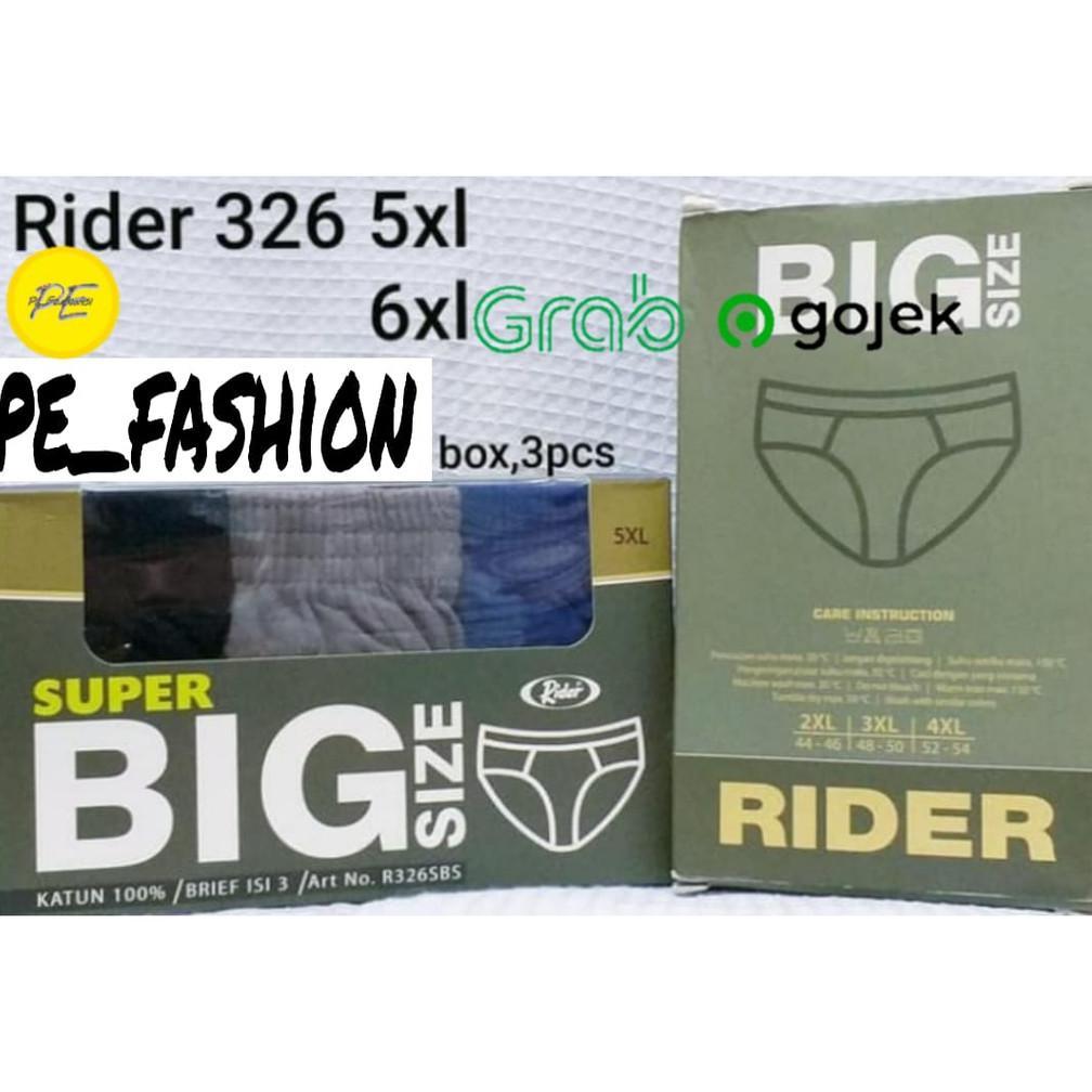 ISI 3 PCS CELANA DALAM PRIA JUMBO RIDER 326 ( 2XL-3XL- 4XL- 5XL-6XL )|CD PRIA RIDER 326 CD BIG SIZE