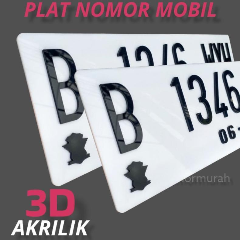 plat nomor mobil Akrilik timbul