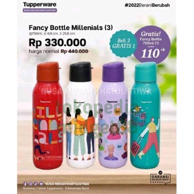 BOTOL MINUM FANCY MILLENIALS TUPPERWARE 750ML