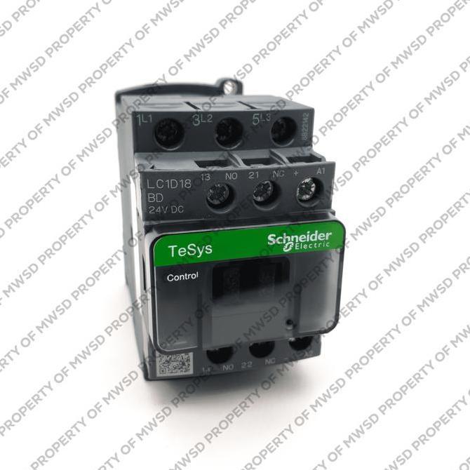 SCHNEIDER CONTACTOR 18A 1NC 1NO 24V dc coil LC1D18BD