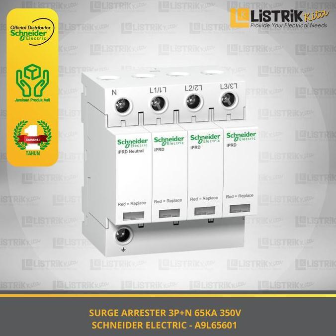 SURGE ARRESTER SCHNEIDER ELECTRIC IPRD 65R WITH REMOTE TRAN 3P+N 65KA 350V - A9L65601