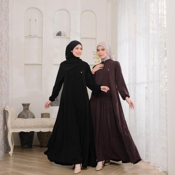 By Dolla - Sabiya Dress- Gamis Hari Raya & Harian - Bahan Lembut Dingin - Desain Elegan Polos - Nyam
