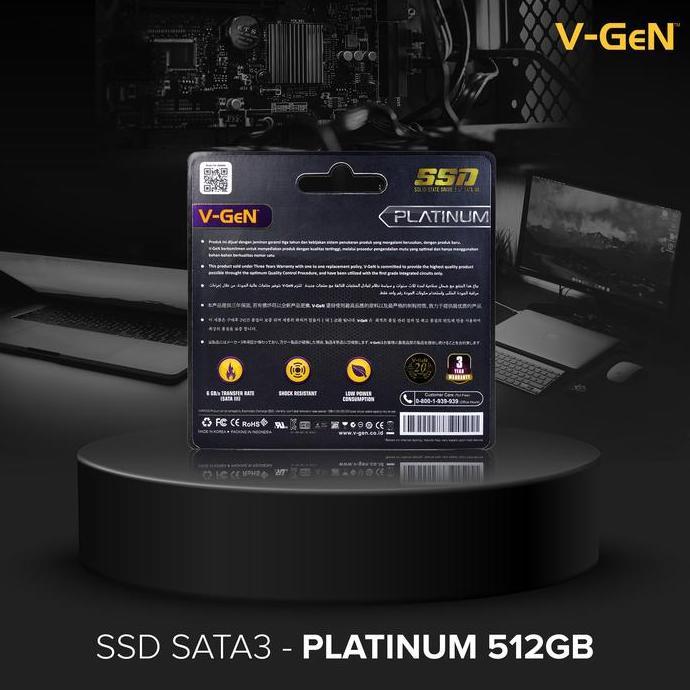 Terpopuler- Ssd Sata Iii 2.5 Inch 512Gb Platinum V-Gen Solid State Drive Sata3 512 Gb Vgen Pengganti