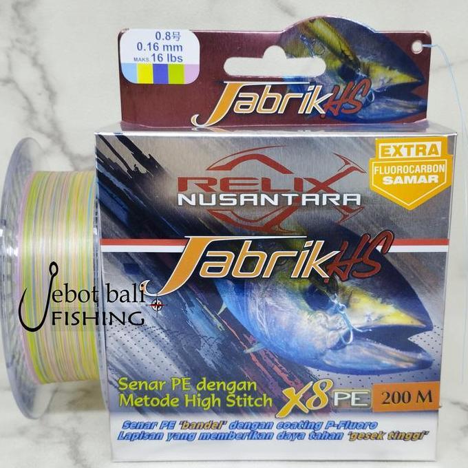 Senar Pe Jabrik HS 0.8 200m - Tali Pancing Relix Nusantara