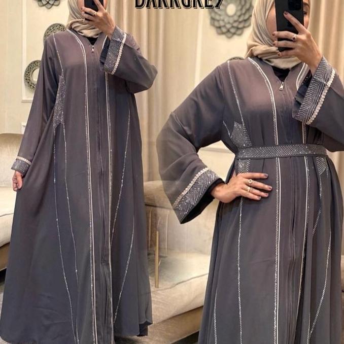 Abaya Arumie Series 02 MEWAH Baju Gamis Lebaran marbella IMPORT Jetblack Premium Putih Denim Navy Ma