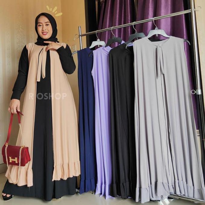 [PO BKN BERARTI TDK READY YA]Outer cardigan polos rempel bawah long cardy jersey 39 warna hitam navy