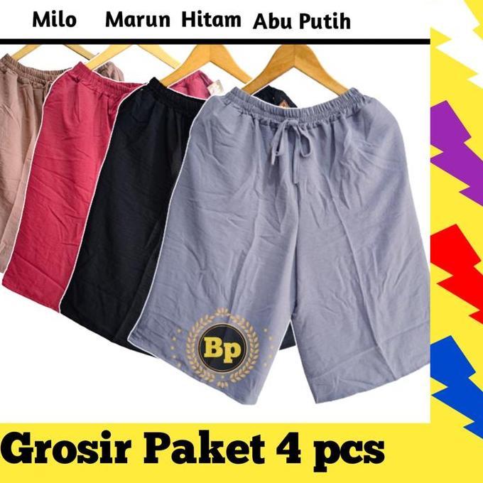 Yurima- Grosir 4Pcs Kulot Pendek 7/8 Crinkle// Kulot Crinkle Pendek Tali Serut
