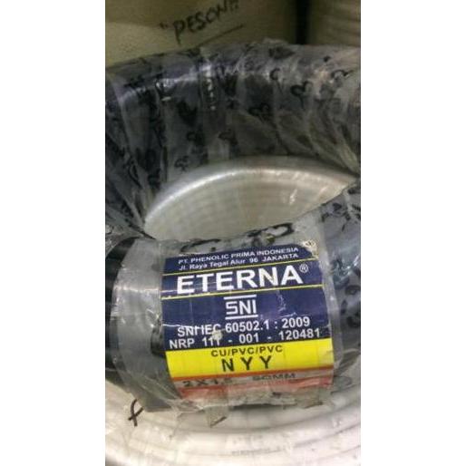 Promo Kabel NYY 2X1,5 mm ETERNA / NYY 2 X 1,5 / HITAM KAWAT Diskon