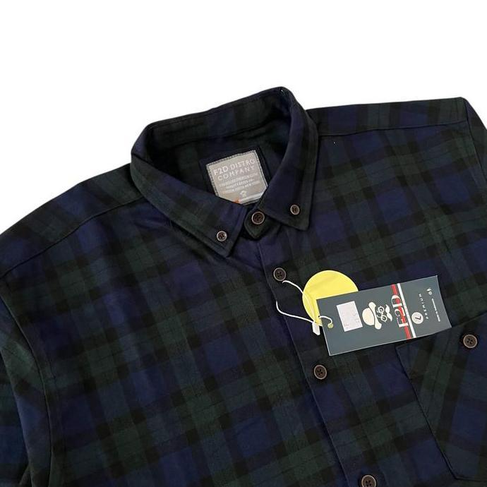 Kemeja Flanel Pria Brand F2D Distro Lengan Panjang Motif Garis Kotak Slimfit Casual 1064