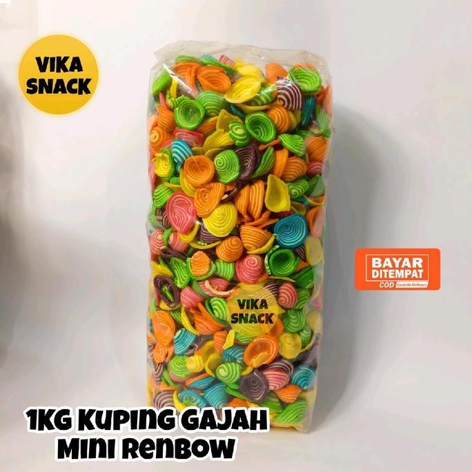 Wenakl- 1Kg Kuping Gajah Mini Warna Warni