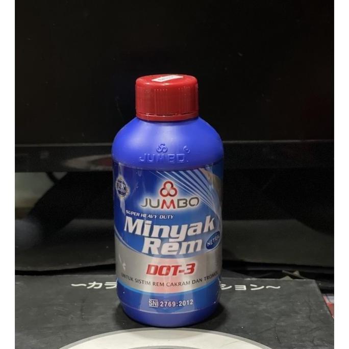 Carecar- [1Pc] Oli Rem Jumbo Dot3 Isi:300Ml Merah Minyak Rem Motor & Mobil Merk Jumbo Dot 3 Warna Me