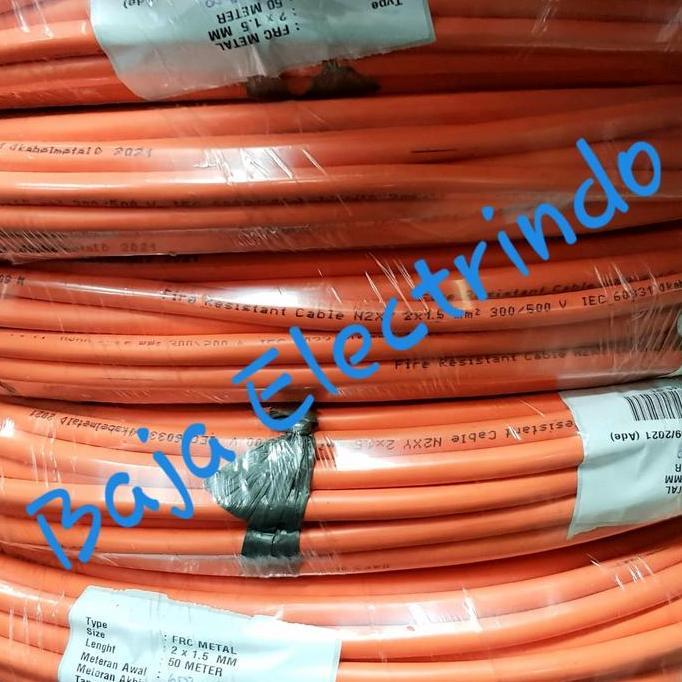 Promo Kabel Tahan Api FRC 2x1,5mm @50M Fire Resistant Cable 2x1,5 mm Metal Kabel FRC 2x1.5 2x1.5mm K