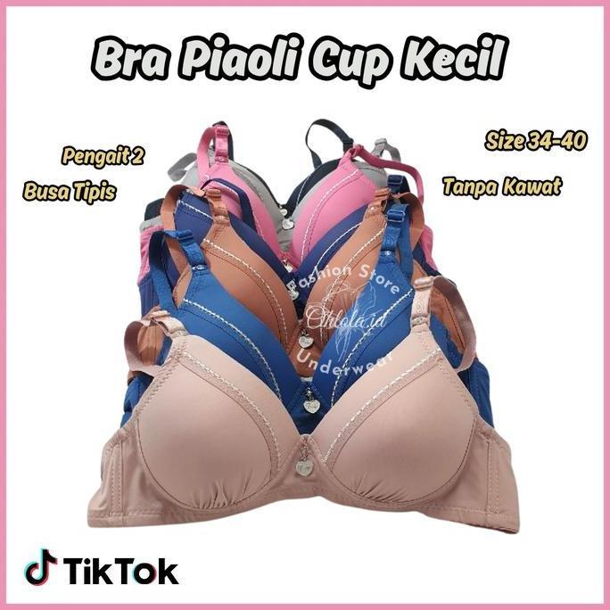 3 Pcs Bra Wanita Remaja Polos Bh Dewasa Katun Piaoli Cup Kecil
