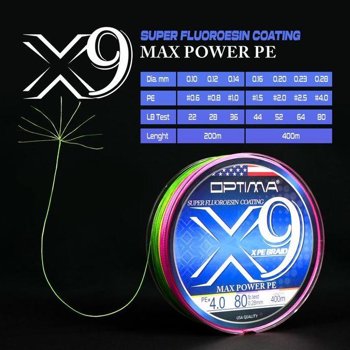 Codbisa- Senar Pe Optima Max Power X9 Casting Shore 300M & 400M