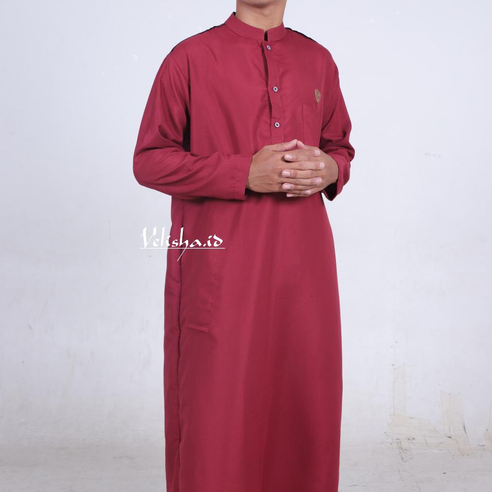TAMPIL MODIS  Baju Jubah Gamis Muslim Pria Dewasa Remaja Lengan Panjang Model Kancing - Gamis Laki L