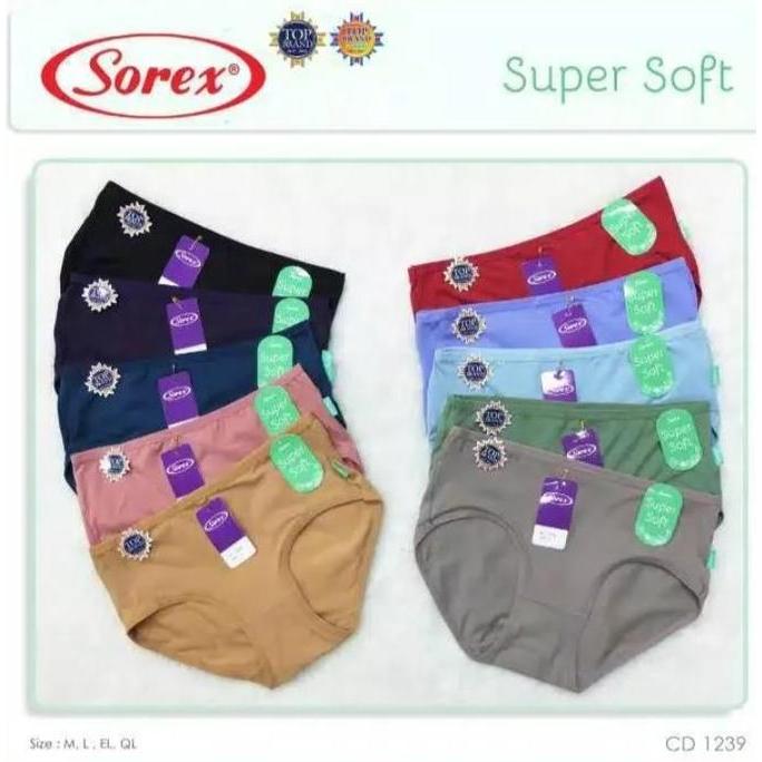 Visya shop 6 Pcs CD Sorek Celana Dalam Wanita Katun  Polos Nyaman Dewasa