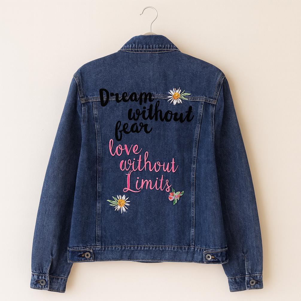 terbaru carys - jaket wanita vintage denim jeans premium bordir tulisan