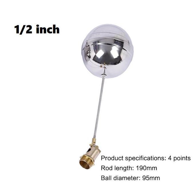 CARMANELO Full Kuningan Pelampung Air Otomatis 1/2" 3/4" Kran Pelampung Toren Anti Karat Sistem Bola