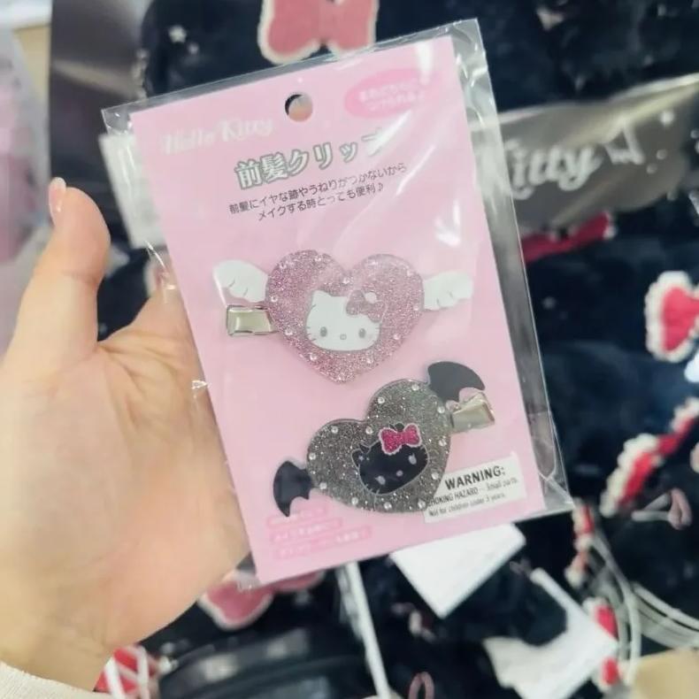 HelloKitty Sanrio Kawaii Hair Clip Cute Angel Devil Series Anime Girl Headwear Decorations Hairclip 