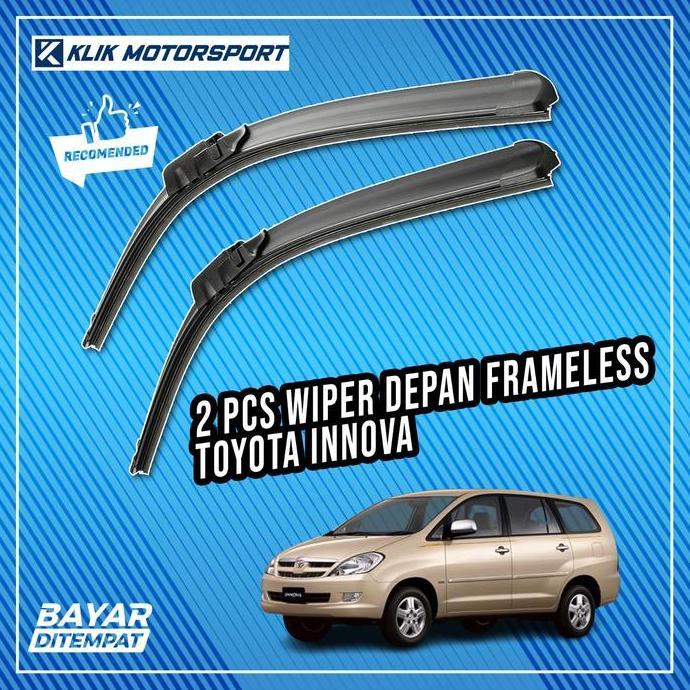 Wiper Innova 2004 - 2014 / Wiper Mobil Frameless - 1 Set Depan 2 Pcs