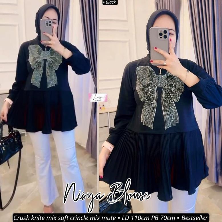 Terbaru Nisya/Frilla/Selly/Delia Blouse Knit Original Laiqa