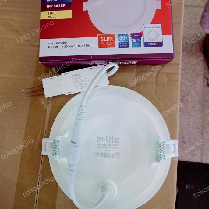Downlht / LED Panel INLITE Slim 9Watt Bulat 6K/3000K/4000K inbow