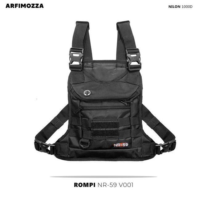 Backpack- Tas Dada Rompi Pria Original Nr-59 Black Edition