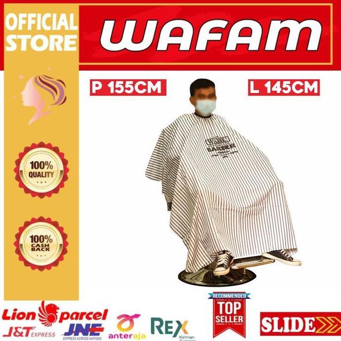 Gogogo- Wahl Cape Garis Klasik / Kep / Kain Kip Cukur Barber Salon