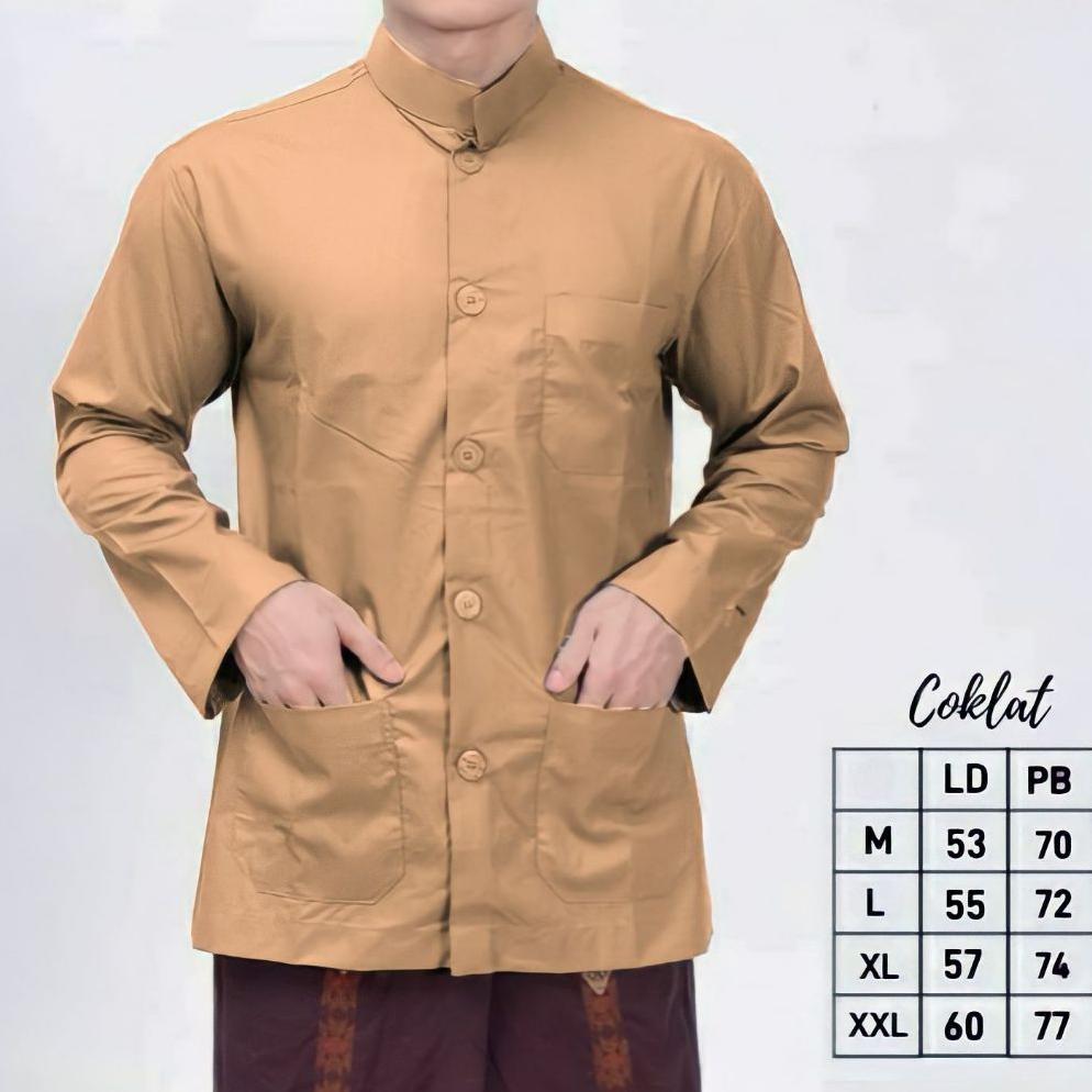 DISKON BAJU MUSLIM PRIA DEWASA POLOS LENGAN PANJANG WARNA HIJAU BOTOL | BAJU KOKO HAIBAH POLOS SAKU 